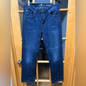7 For All Mankind Slim Straight Jeans in Deep Indigo